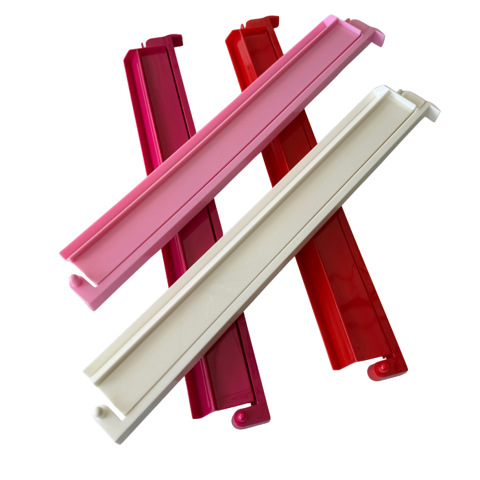 Mahjong Rack and Pusher Set of 4 - Solid Colors Pink Yellow Green Purple