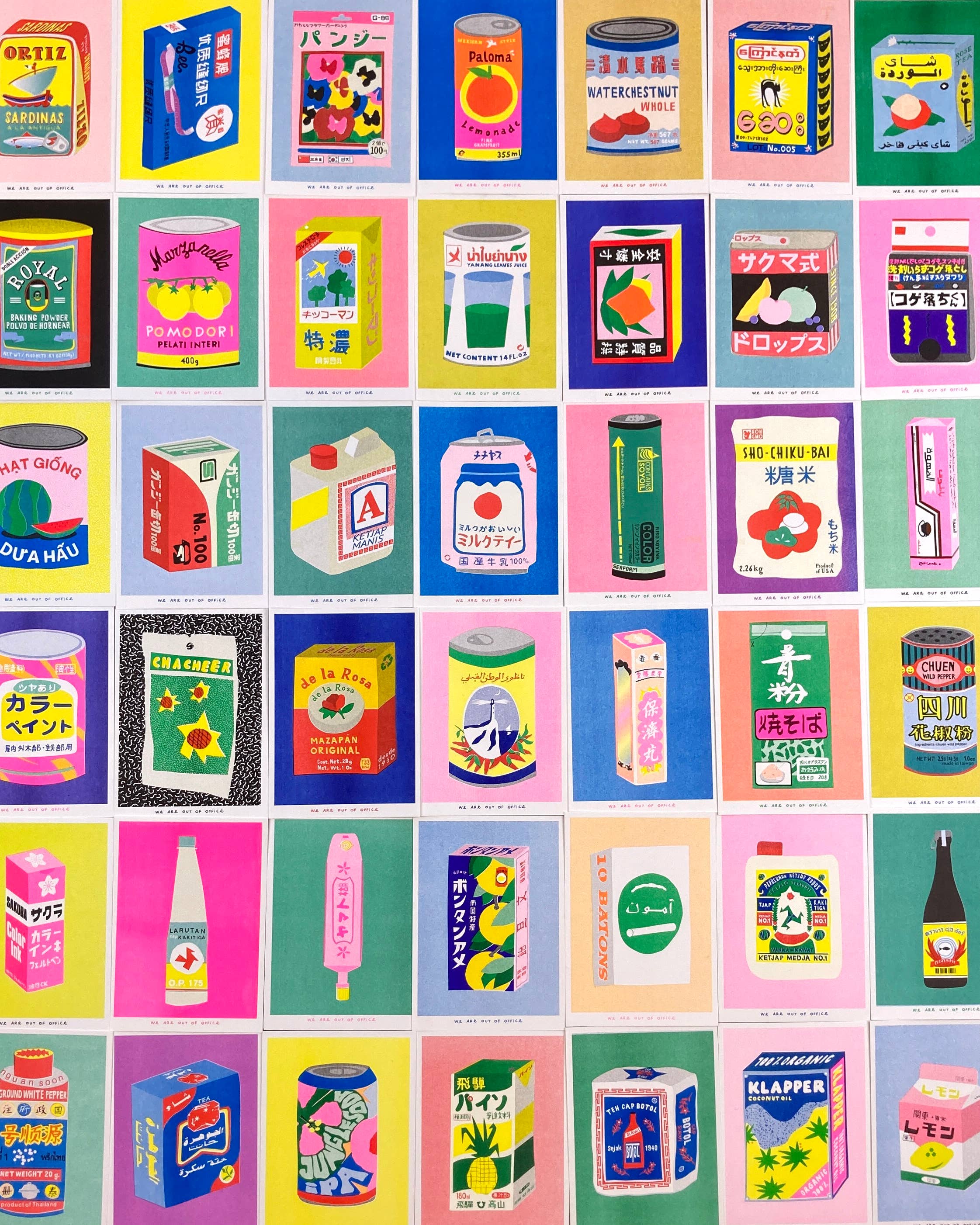 A risograph print of a can of a can with beet seeds