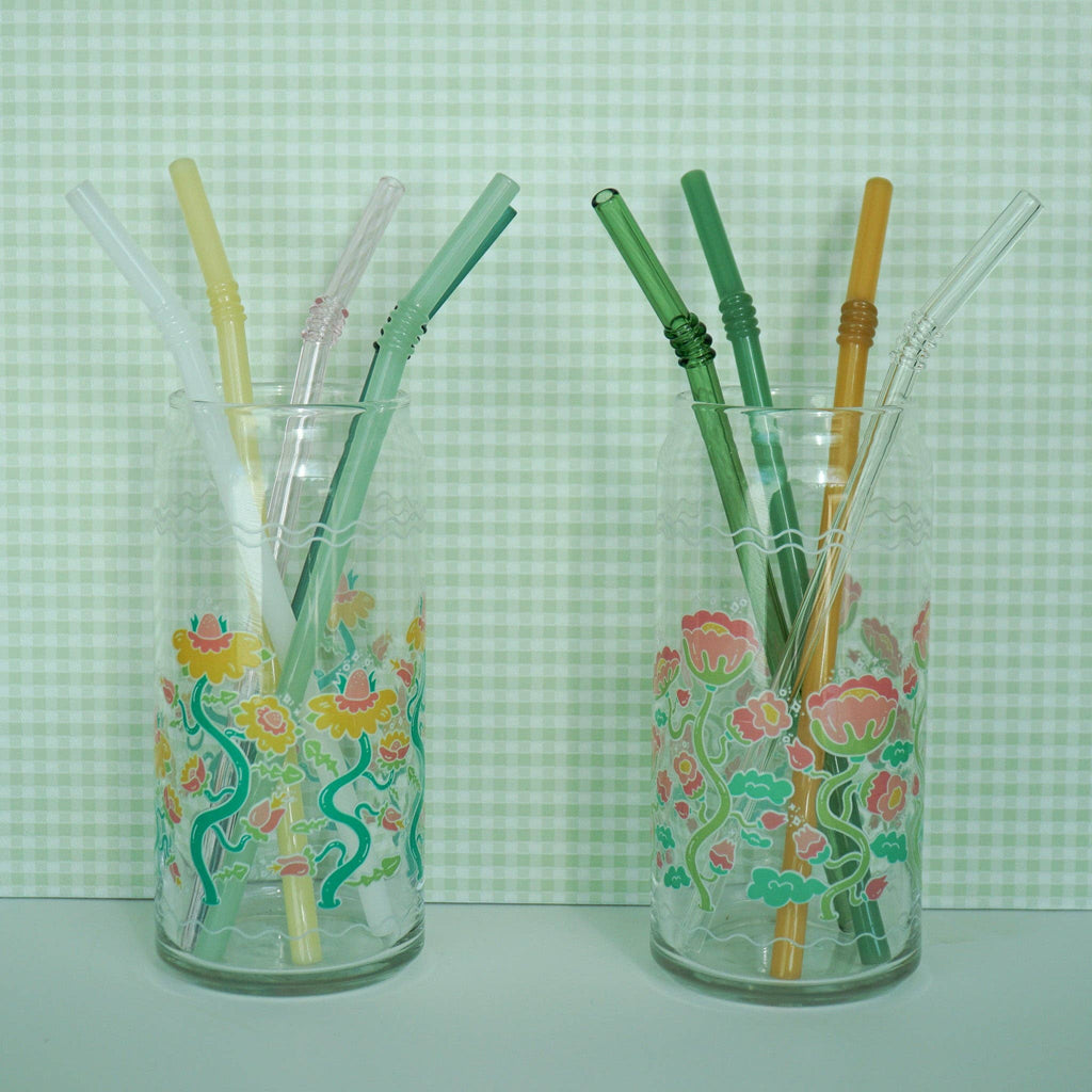 Ridged Glass Straws: 2% Milk / 20oz