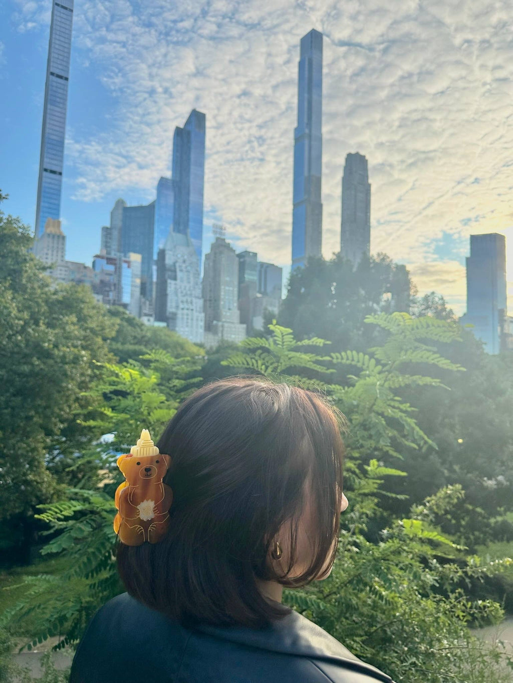Hand-painted Honey Bear Claw Hair Clip | Eco-Friendly