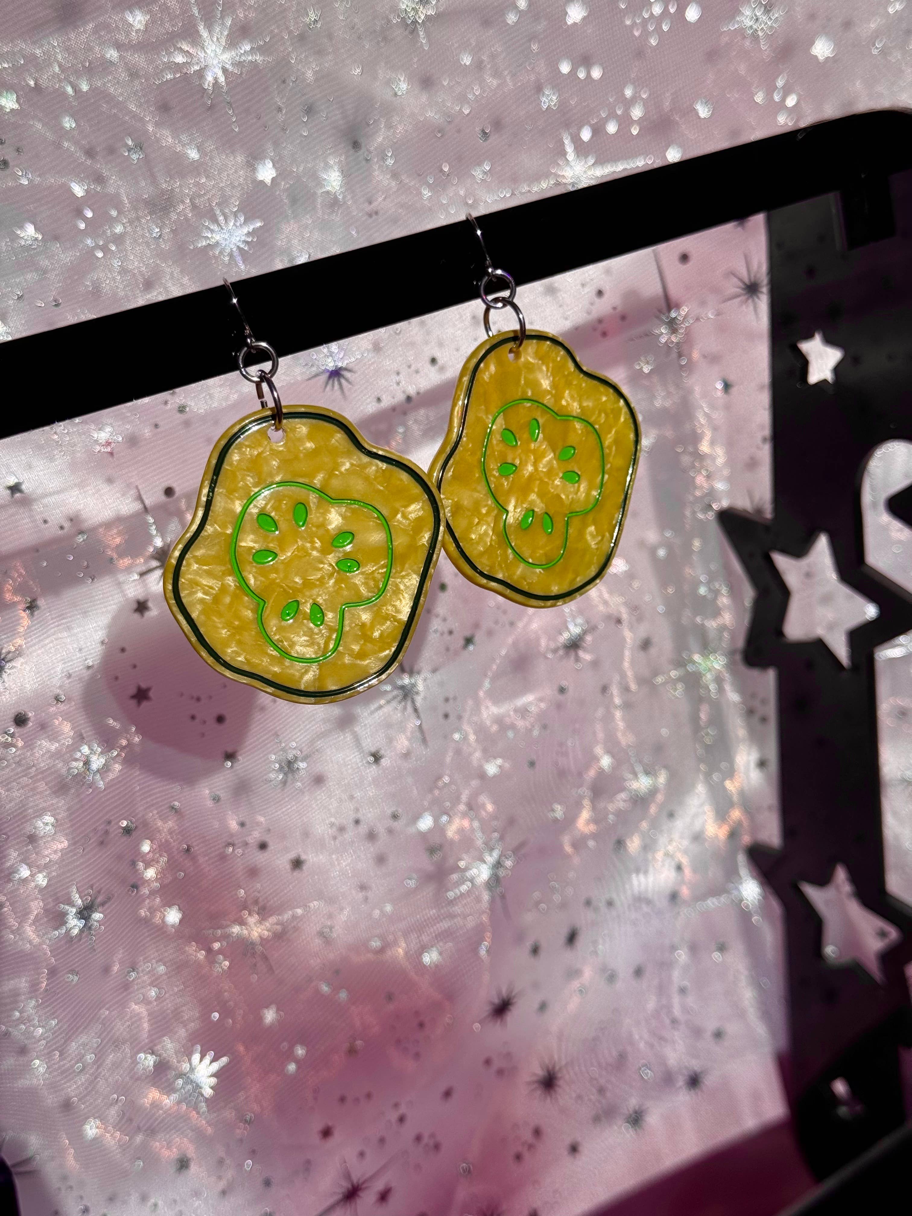 Pickle Chip Statement Earrings