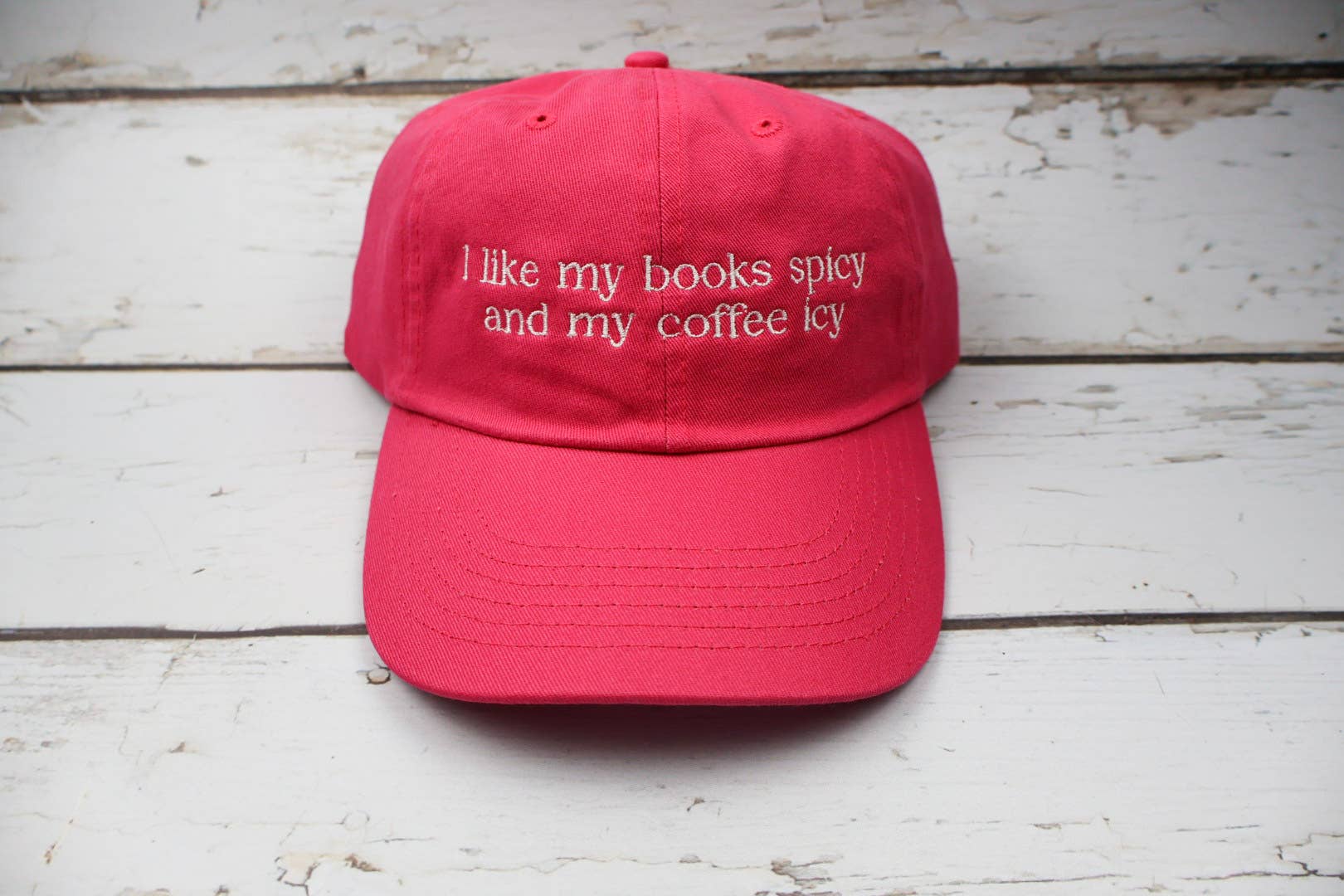 I like my books spicy and my coffee icy Relaxed Fit Hat