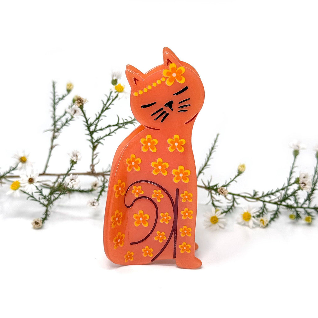 Floral Cat Hair Claw Clip