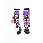 Nocturnal Halloween Cats Sheer Crew Socks
