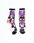 Nocturnal Halloween Cats Sheer Crew Socks