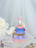 Bunny in Blue Dress Hand Painted Trinket Box