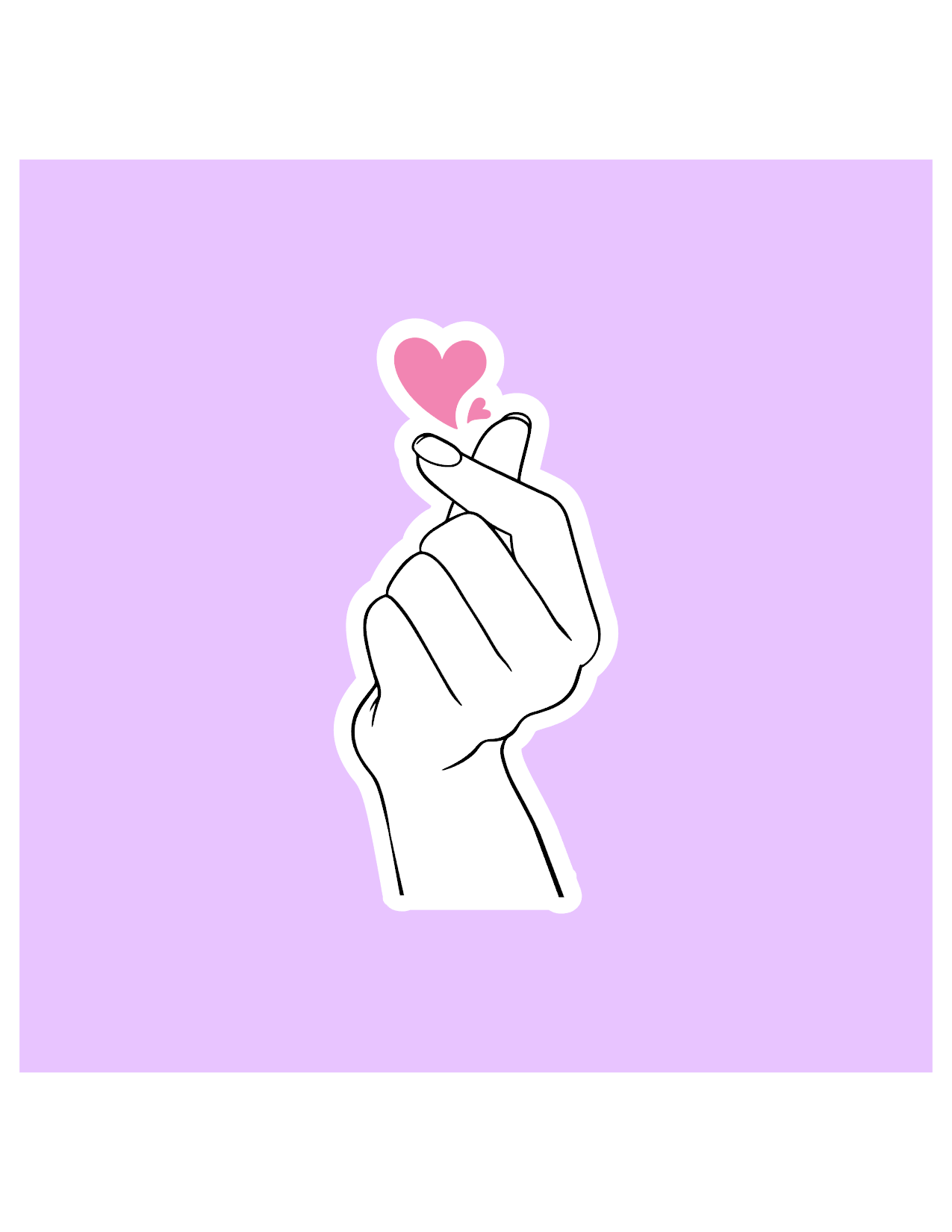 Finger Heart K-Pop Sticker