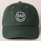 Dad Happy Face Designed Embroidered Baseball Cap