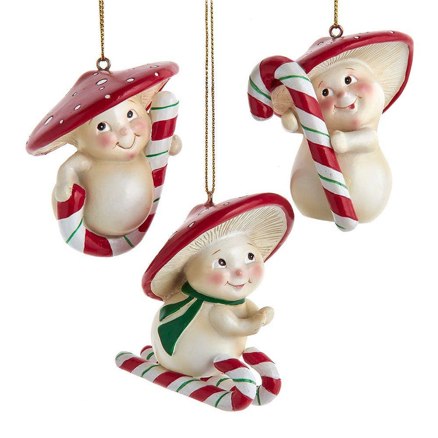 Candycane Mushroom Ornament