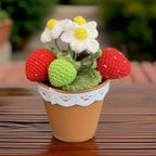 Crochet Small Strawberry Pot