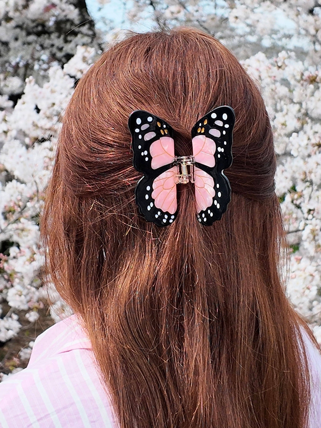 Hand-painted Monarch Butterfly Claw Hair Clip