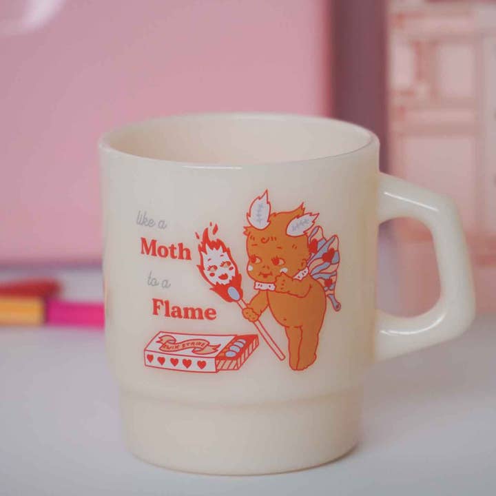 "Moth To A Flame" Vintage Diner Glass