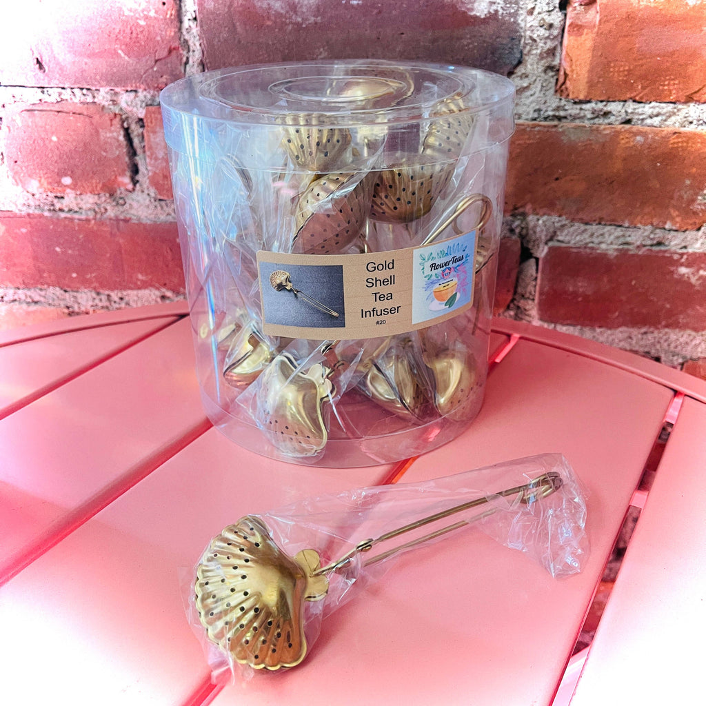 Gold SHELL Tea Infusers Bulk Barrel #20