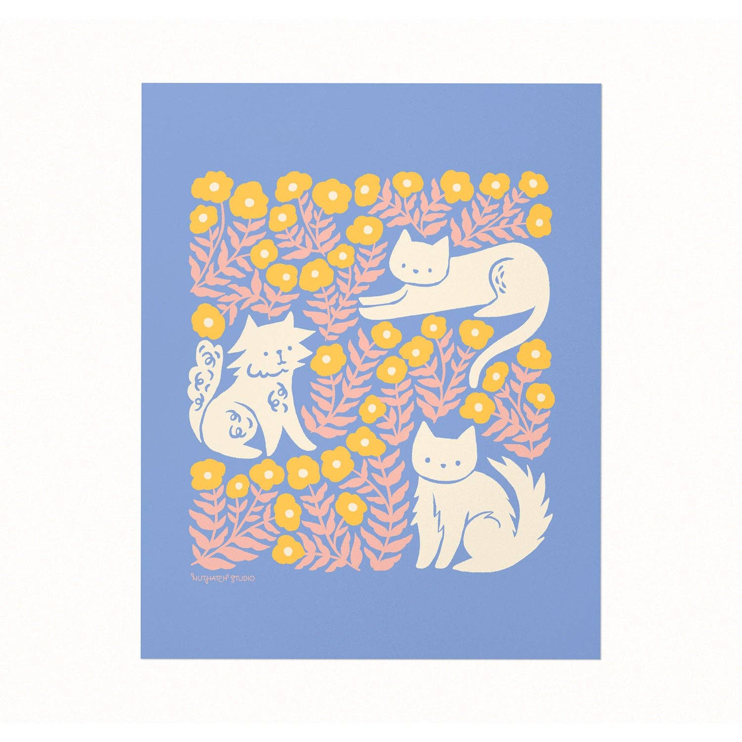 Cats & Buttercups Art Print