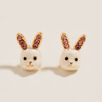 Enamel Easter Bunny Stud Earrings