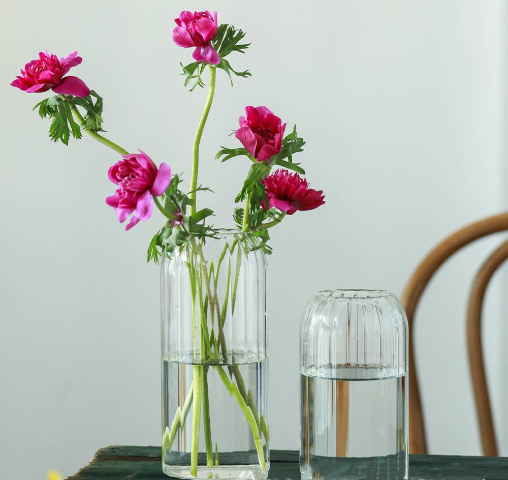 Stripes Clear Bud Vase