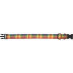 Rainbow Plaid Dog Collar