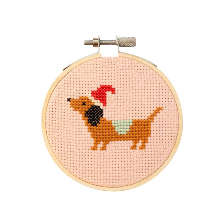 Christmas Dachshund Cross Stitch Kit