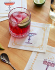 Festive Glassware Cocktail Napkin Set