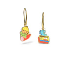 Charcuterie & Fish Earrings - Gold Tin Fish Cheese Jewelry