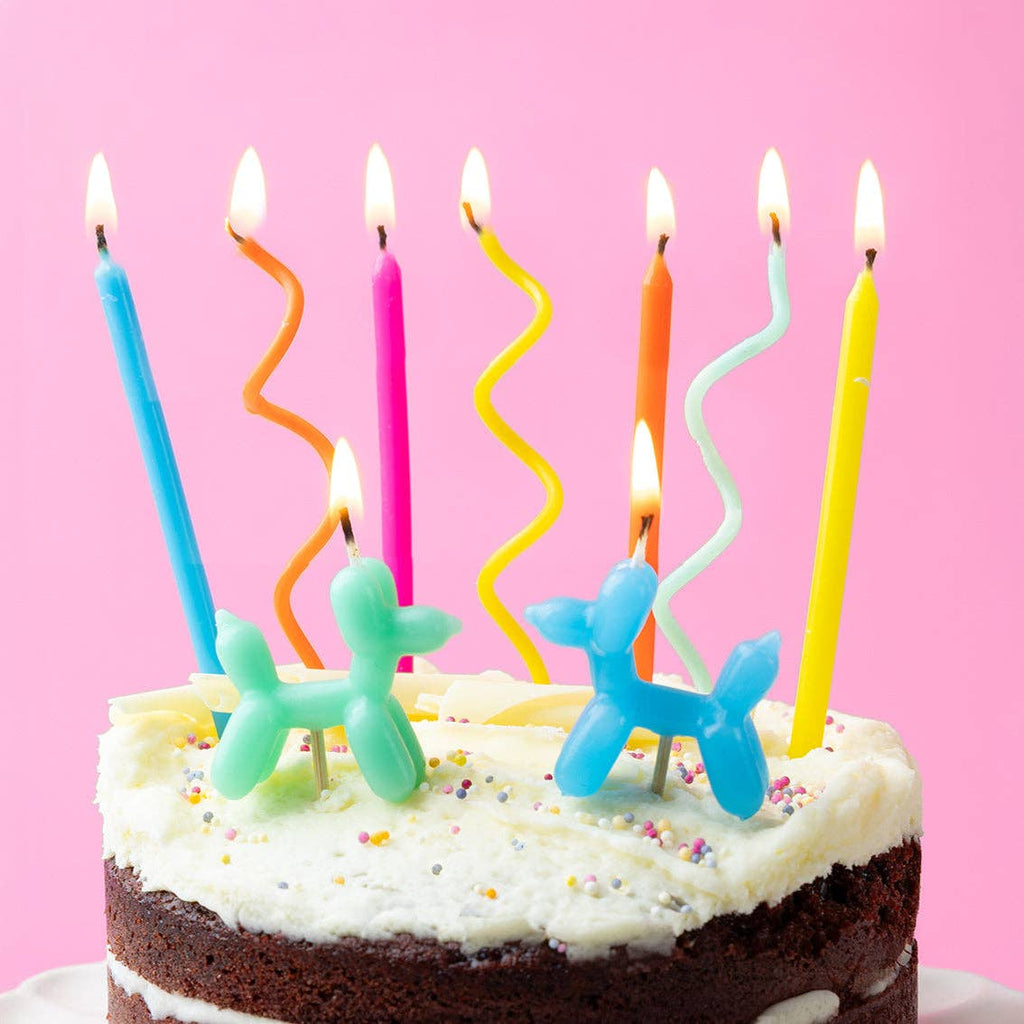 Balloon Dog Birthday Candles - 9 Pack | Cake Candles |