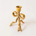 Gold Metal Tied Bow Candle Holder