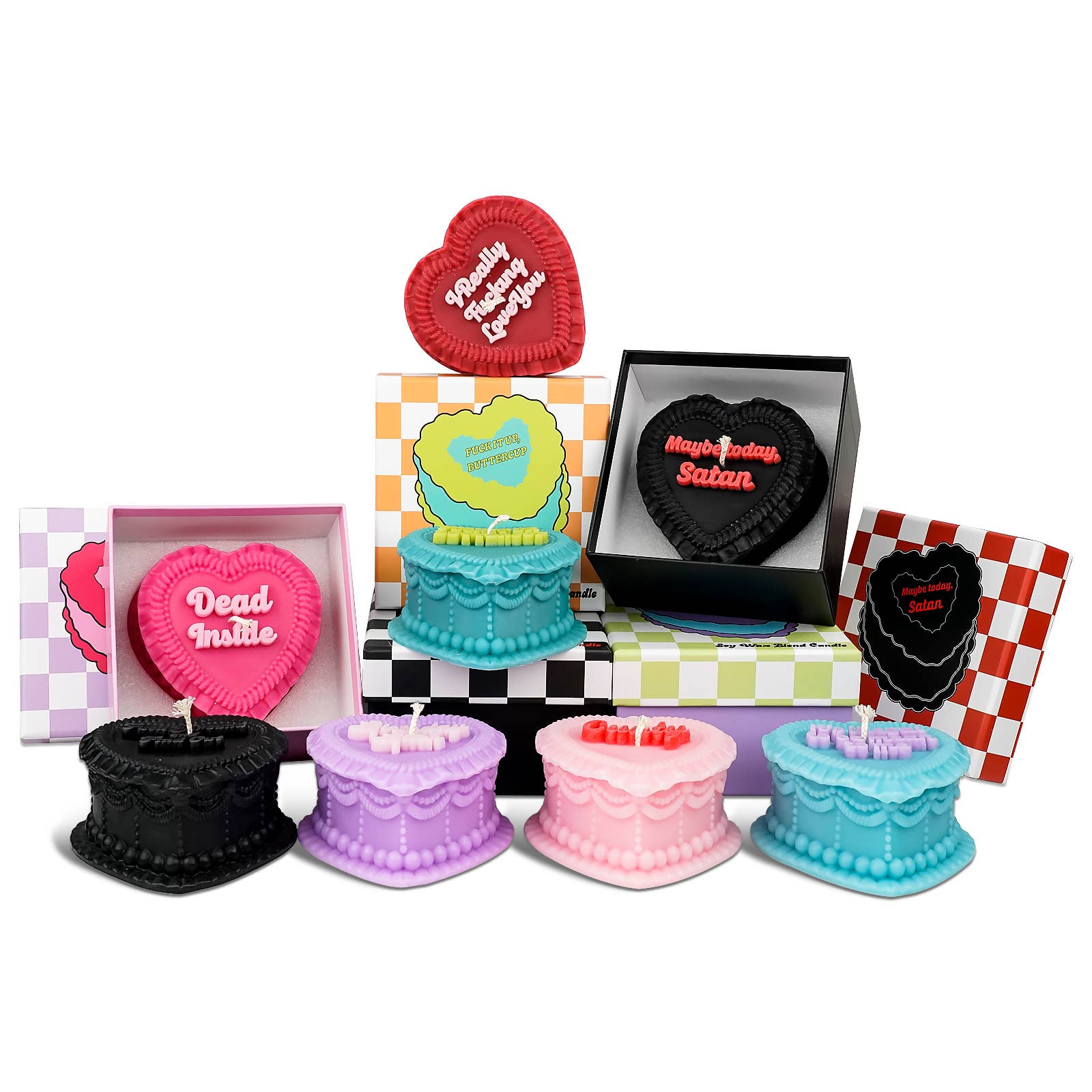 Dead Inside Heart Candle (funny cake candle, funny gift)