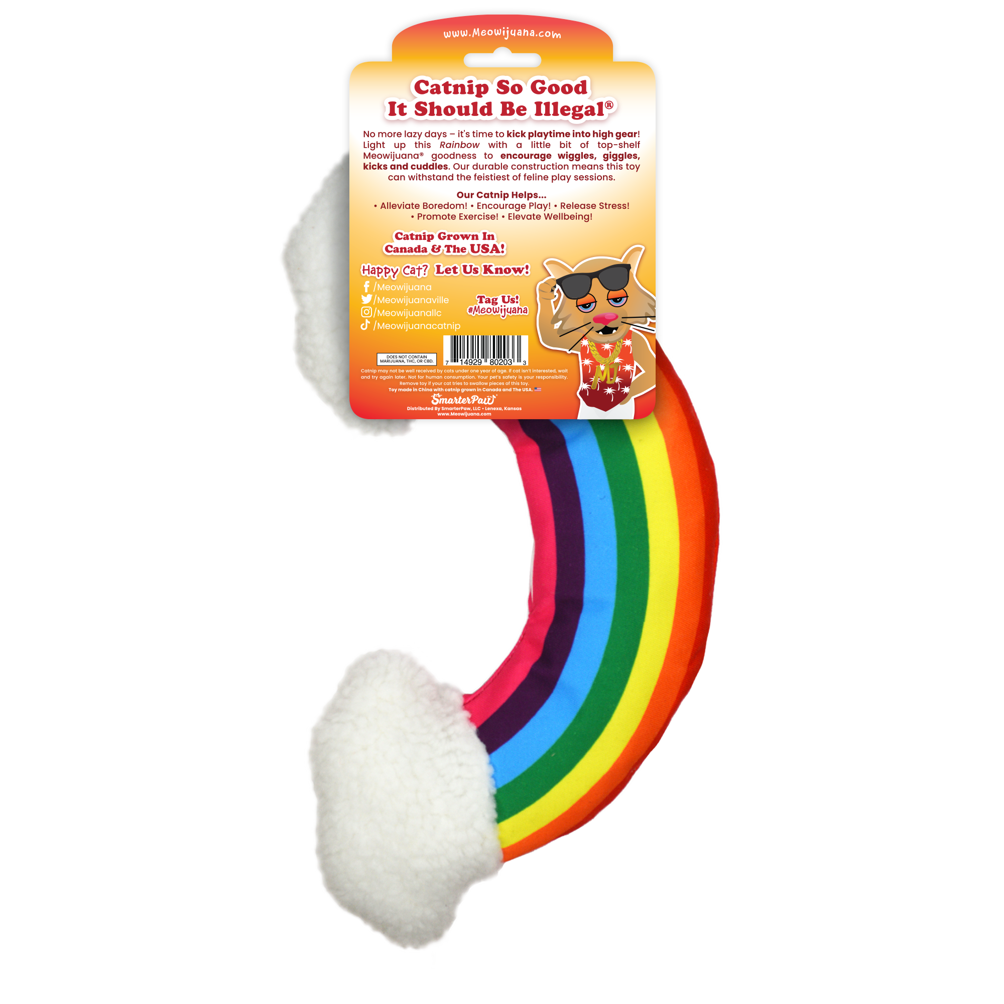 Get Kickin' Rainbow Kicker Refillable Cat Toy