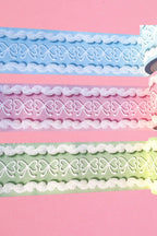 Frosting Washi Tape 40mm - Shell Border & Large Heart Bows