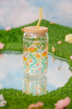 Ditsy Daisy 16oz Can Glass | Stained Glass Flower Design