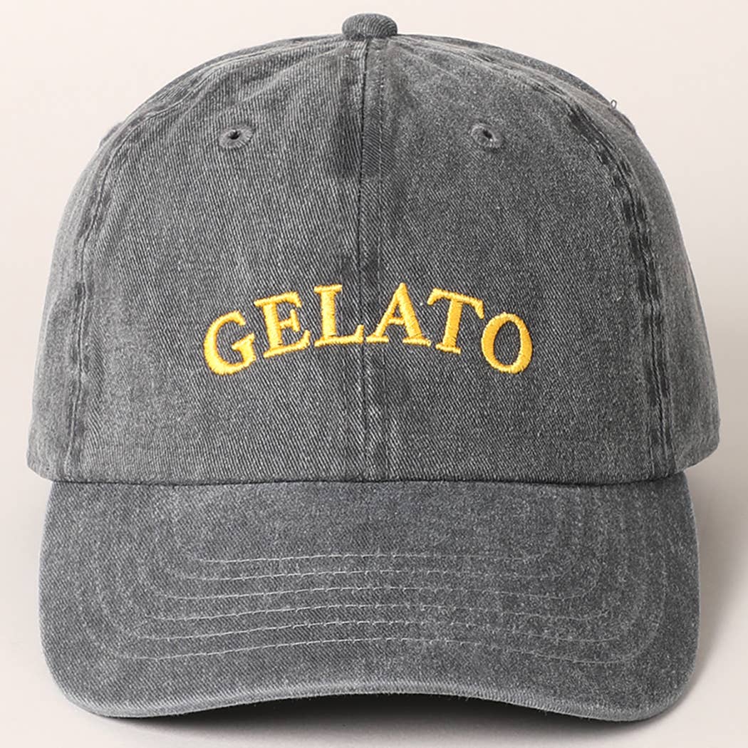 Gelato Lettering Embroidered Baseball Cap