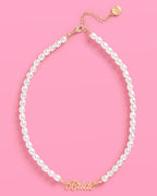 Bride Pearl Necklace | bridal pearl gold bachelorette