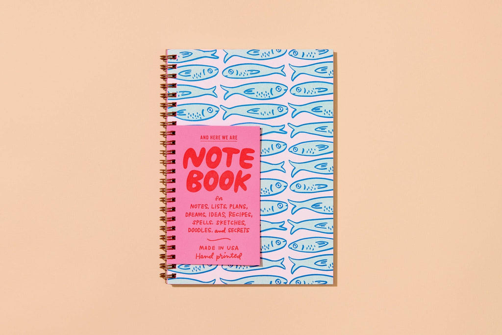 Sardines A5 Lettepress Spiral Notebook