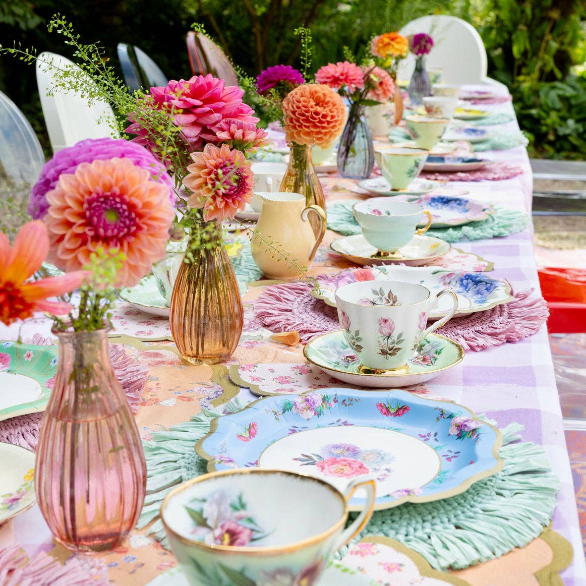Mixed Floral Paper Plates - 12 Pack | Mothers Day Tea Party Decor |