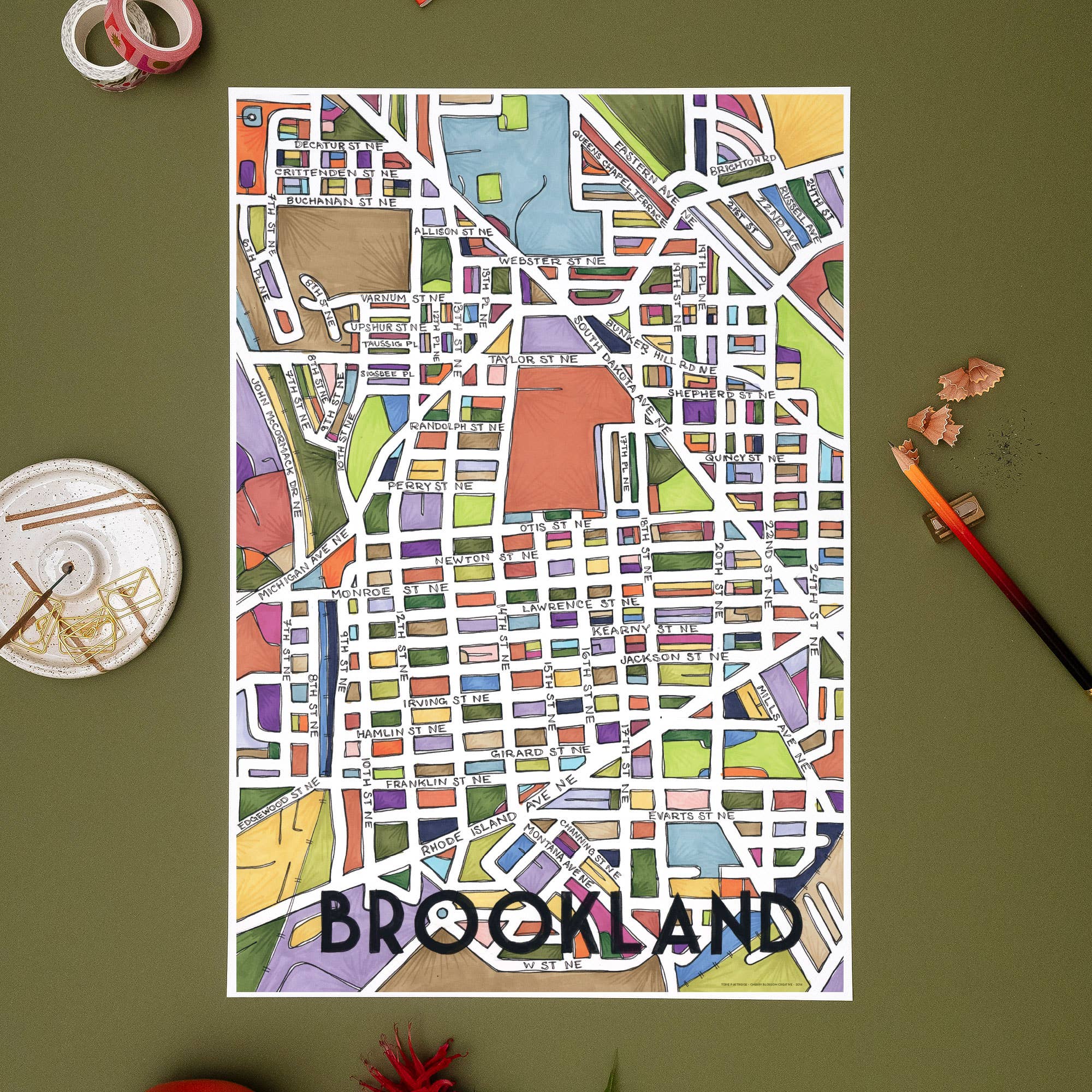 Brookland Map Art Print