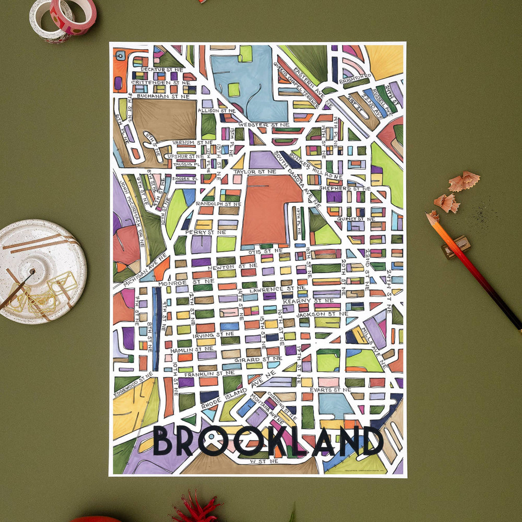 Brookland Map Art Print