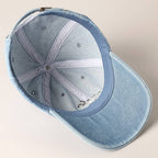 French Bulldog Dog Embroidered Denim Baseball Cap
