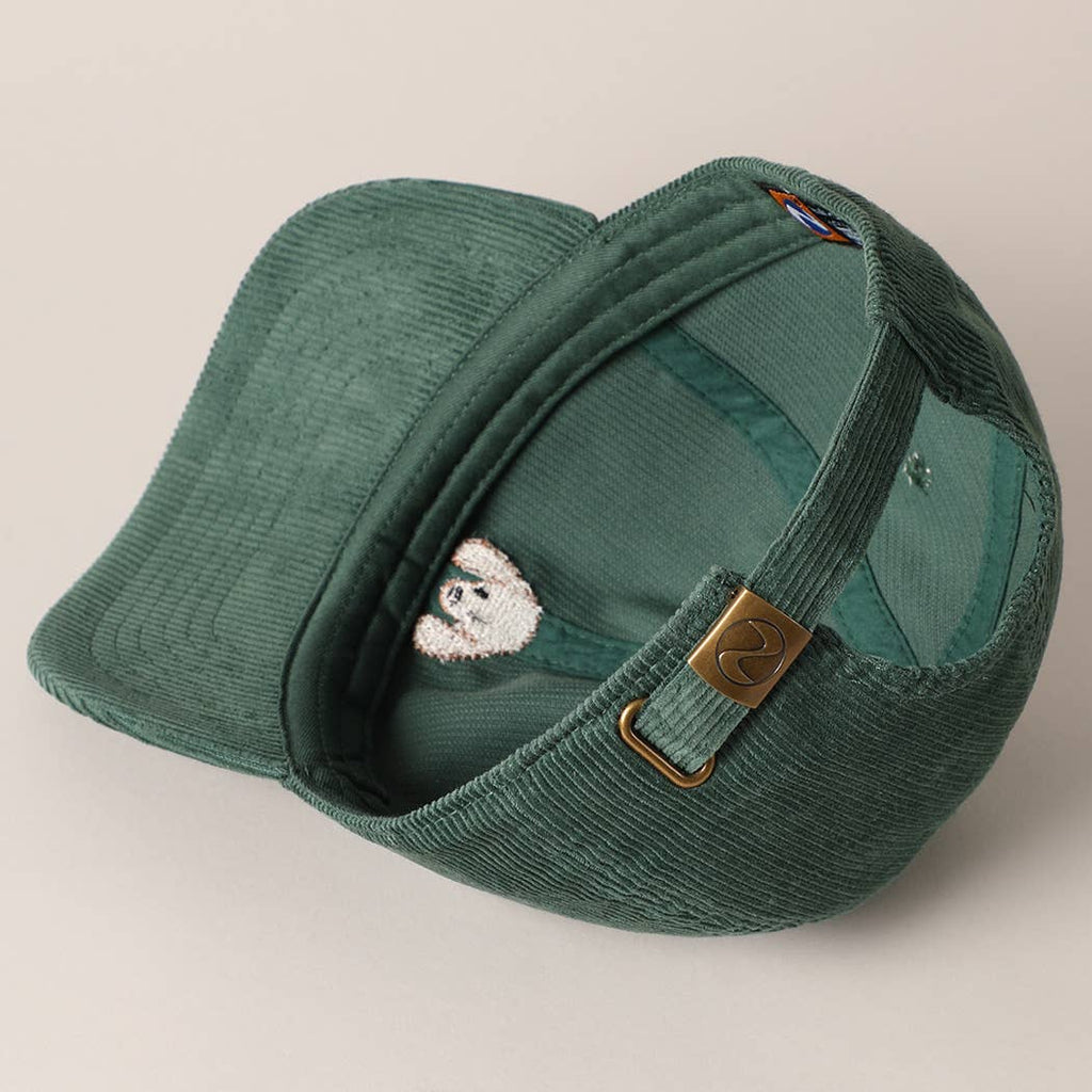Cute Poodle Dog Embroidery Corduroy Baseball Cap