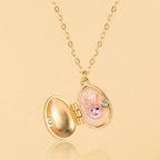 Enamel Easter Egg Locket Pendant Necklace