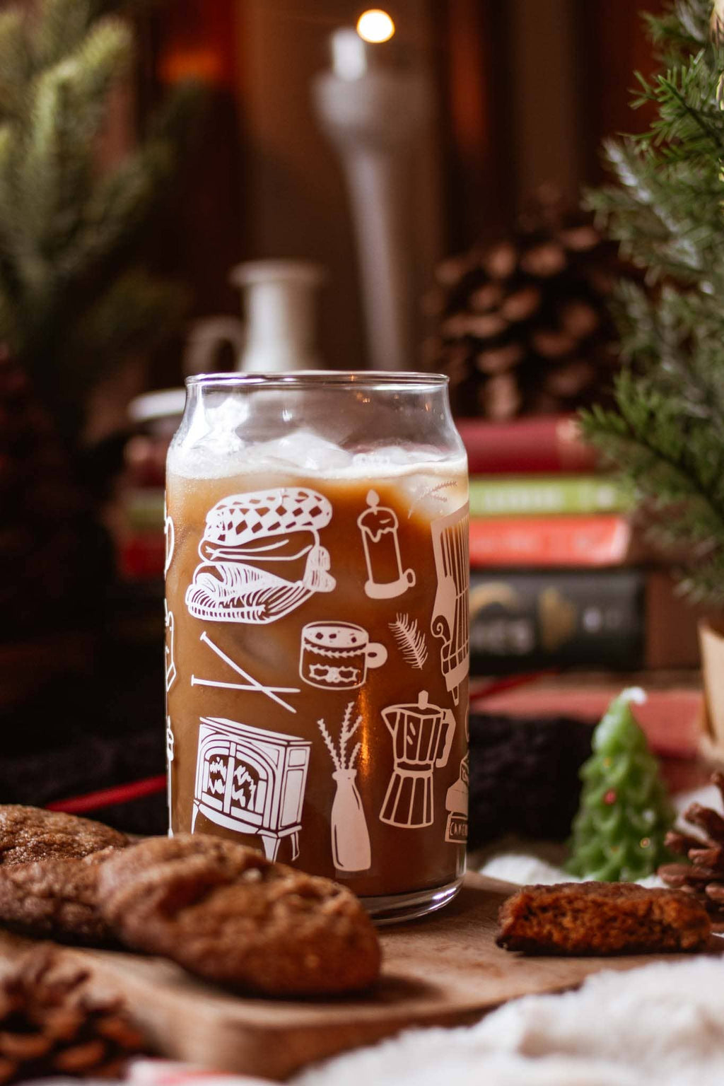 Hygge Home 16 oz Can Glass | books, treats, crafts & candles