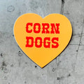 Corn Dogs Fair Foods Vinyl Heart Sticker Restaurant Gifts