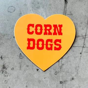 Corn Dogs Fair Foods Vinyl Heart Sticker Restaurant Gifts