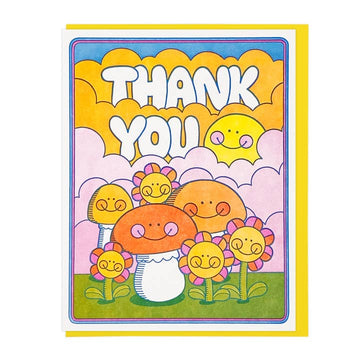 Thank You Mushrooms and Flowers Card