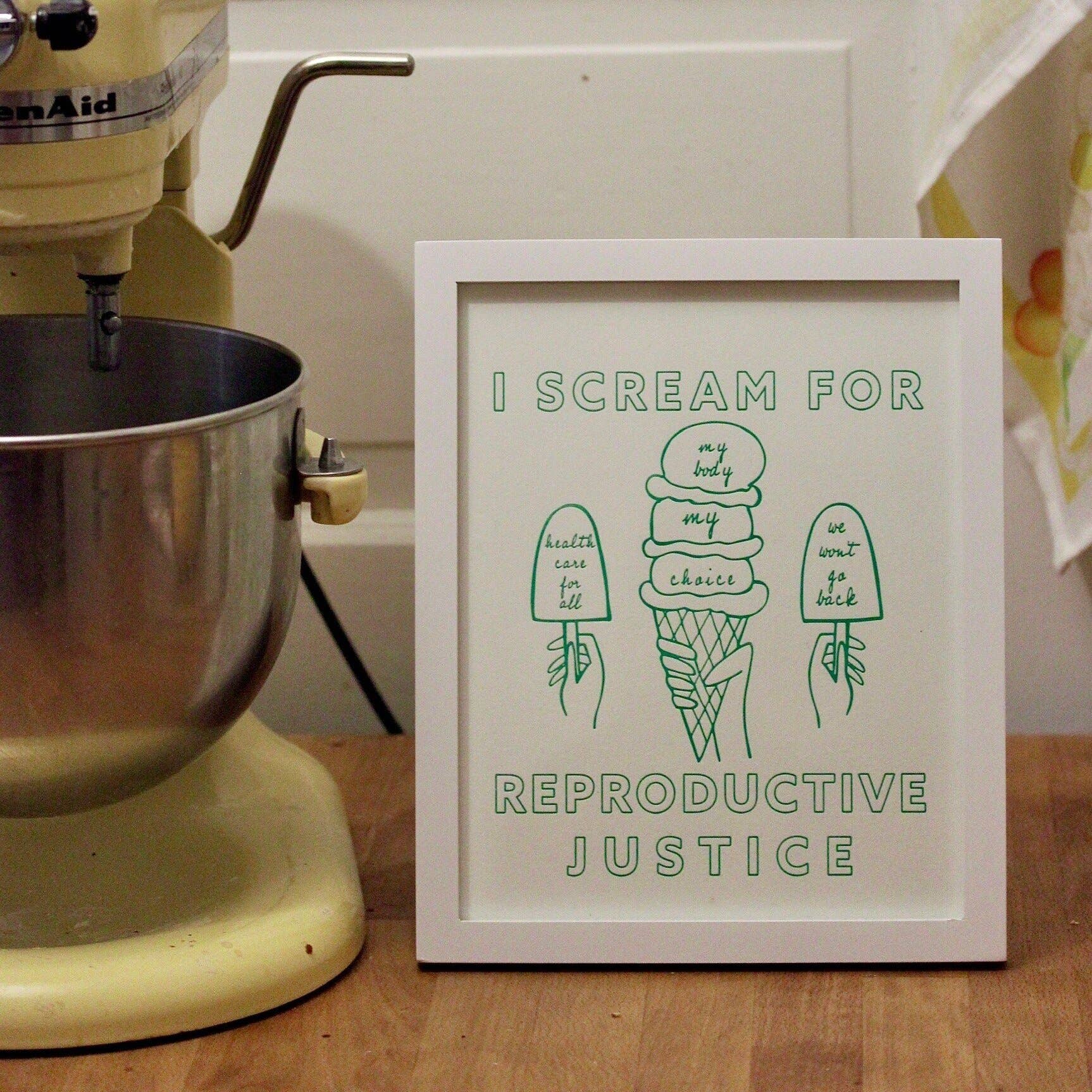 Ice Cream for Reproductive Justice Art Print - feminist art