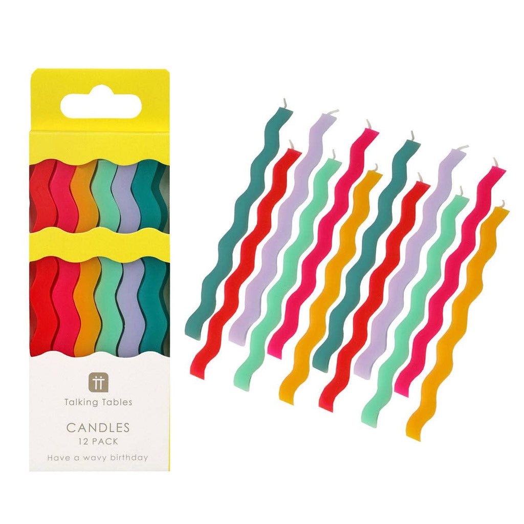 Wavy Tall Birthday Candle - 12 Pack | Cake Candles |