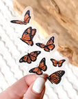 Clear Flying Butterflies Sticker, 3.5x2in