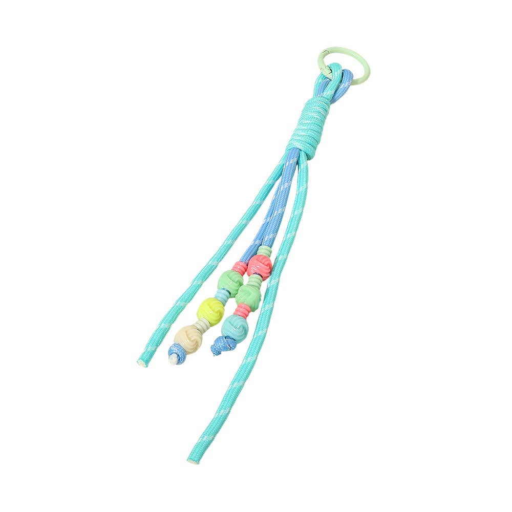 12PCS - Playful Beaded Knot Rope Bag Charm Keychains