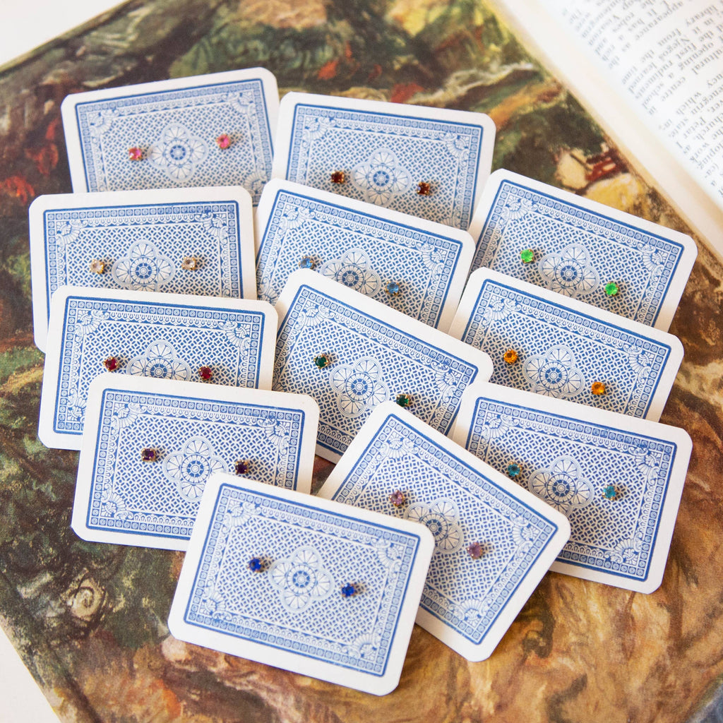 Vintage Tiny Birthstone Studs Set