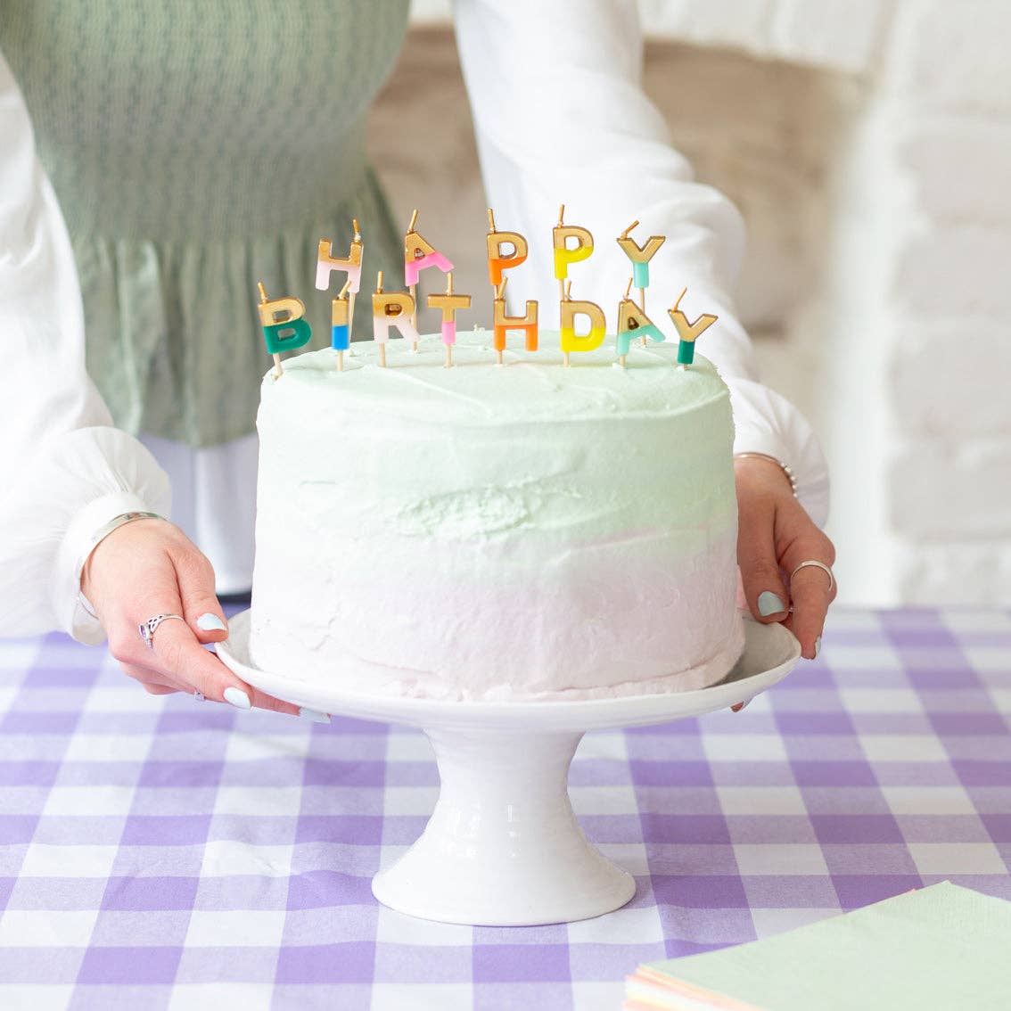 Rainbow Happy Birthday Candles | Cake Candle |