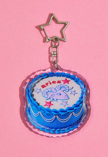 Aries Glitter Horoscope Cake Keychain
